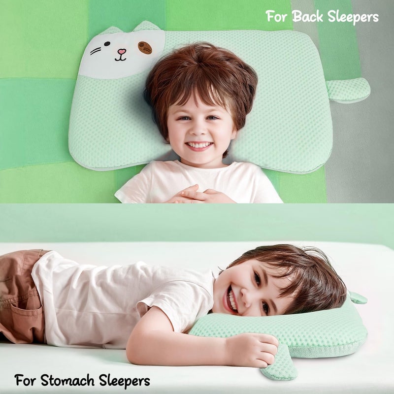 VEMBAP Kid Pillows for Sleeping, Memory Foam Toddler Pillow for Kids,Cool Flat Pillow, Ultra Thin Design,Easy to Carry for Traveling or Camping (Age 2 to 15)(Green, 18 in x 10.5 in) - Image 5